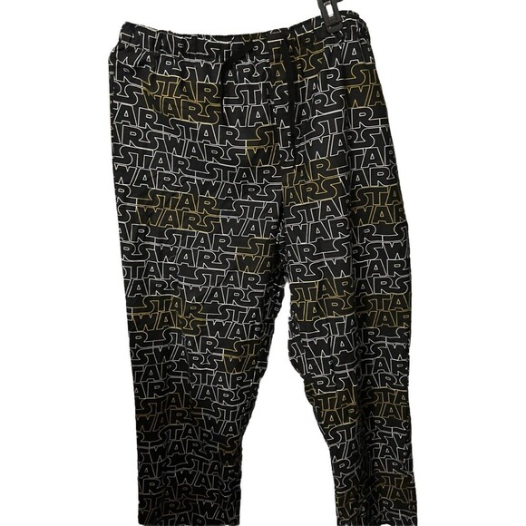 Star Wars Men's Lounge Pants XL Black & Yellow Drawstring Elastic Waist Cotton - Picture 1 of 7